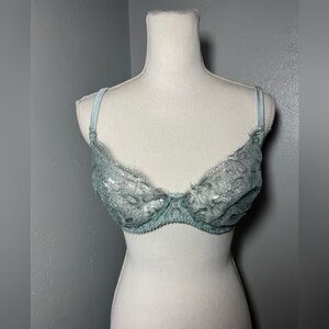 Myla LONDON Elegant Lace Bra in Light Blue. SIZE 36DD